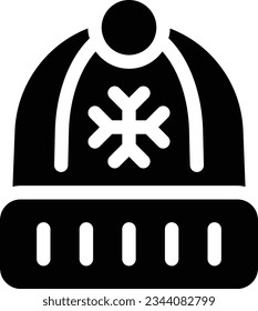 Winter Hat-Glyphe-Symbol - Einzelsymbol, Vektorgrafik