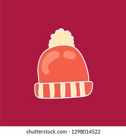 winter hat hand drawn icon. fashion vector illustration. editable stroke.