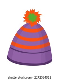Winter hat headwear. Vector illustration