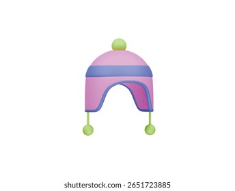 winter hat icon 3d illustration render