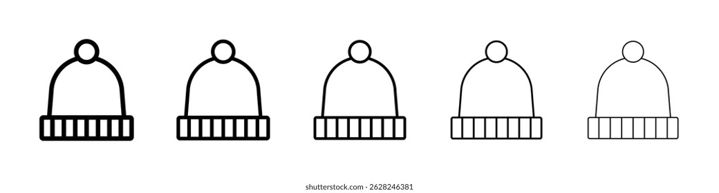 Winter hat icon in black. Vector illustration for graphic design
