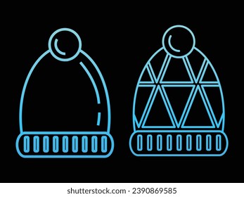Winter Hat Symbol Blue Gradient 