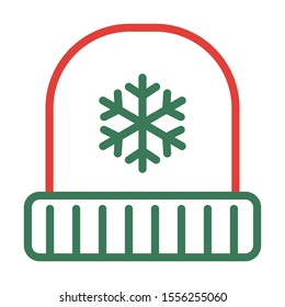 Winter hat icon. Christmas concept. Simple design. Line vector. Isolate on white background.