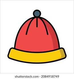 Winter Hat icon in colored outline