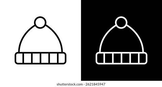 Winter hat icon concept stroke on white background