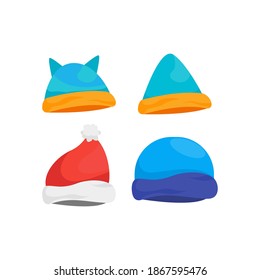 Winter hat icon design template vector isolated illustration