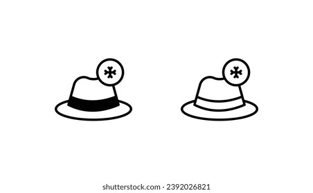 Winter Hat icon design with white background stock illustration