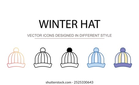 Design ícone de chapéu de inverno com fundo branco ilustração stock