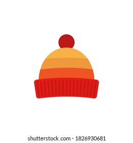 Winter hat icon. Flat design. Vector illustration. Isolated.