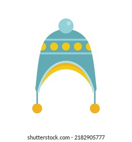 Winter hat icon. Flat illustration of winter hat vector icon isolated on white background