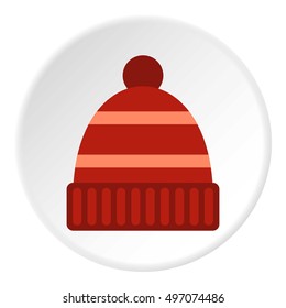 Winter hat icon. Flat illustration of winter hat vector icon for web