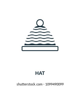 Winter Hat icon. Flat style icon design. UI. Illustration of hat icon. Pictogram isolated on white. Ready to use in web design, apps, software, print