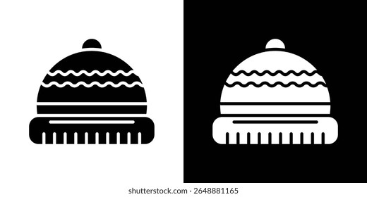 Winter hat icon of a flat style vector
