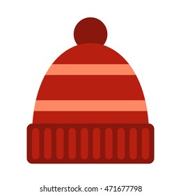 Winter hat icon in flat style isolated on white background. Headdress symbol