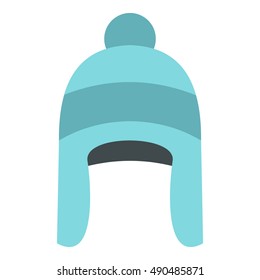 Winter hat icon in flat style isolated on white background. Accessory symbol vector illustration