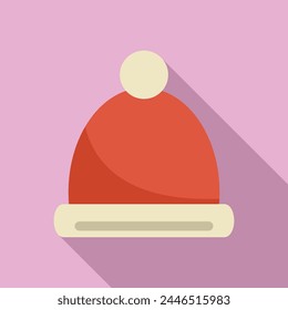 Winter hat icon flat vector. Season sport outdoor. Event arctic festival