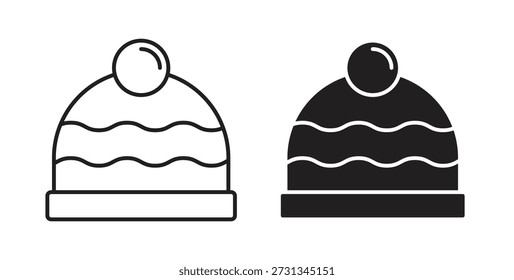 Winterhut-Symbol mit Glyphe und Linie. schwarze Vektorsymbole für die Web-Benutzeroberfläche