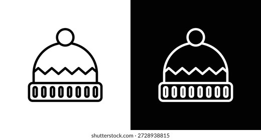 Gráfico de icono de sombrero de invierno, trazo editable. Conveniente para el diseño del Sitio web, logotipo, App, Plantilla, y ui ux.
