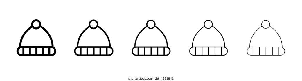 Winter hat icon graphic set. trendy stroke line style