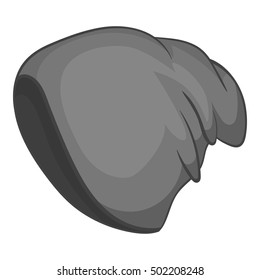 Winter hat icon. Gray monochrome illustration of winter hat vector icon for web