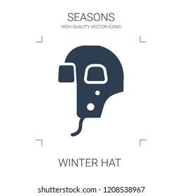 winter hat icon. high quality filled winter hat icon on white background. from seasons collection flat trendy vector winter hat symbol. use for web and mobile