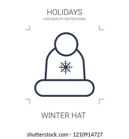winter hat icon. high quality line winter hat icon on white background. from holidays collection flat trendy vector winter hat symbol. use for web and mobile