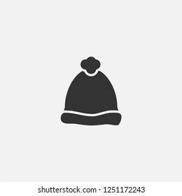 Winter hat icon illustration,vector cold sign symbol