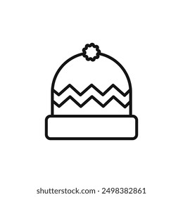 Icono de sombrero de invierno aislado sobre fondo blanco