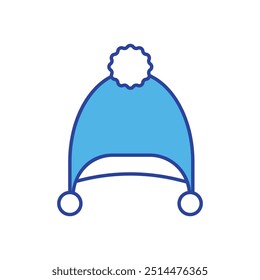 Icono del sombrero del invierno aislado en un fondo blanco. Ilustración vectorial.