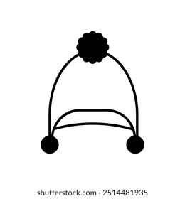 Ícone Winter Hat isolado em um fundo branco. Ilustração vetorial.