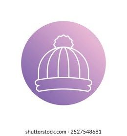Winter Hat icon isolated on a white background. Vector illustration.
