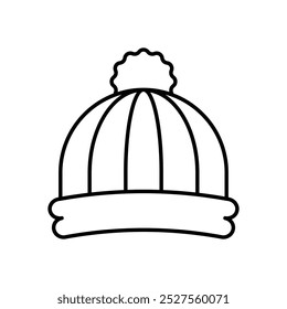 Ícone Winter Hat isolado em um fundo branco. Ilustração vetorial.