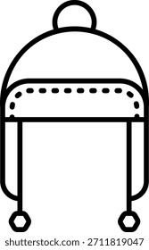 Winter Hat Icon Isolated on White Background