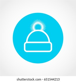 Winter Hat Icon Isolated on White Background