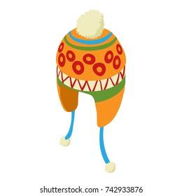 Winter hat icon. Isometric illustration of winter hat vector icon for web