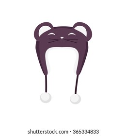 Winter hat icon. Knitted winter cap. Vector illustration