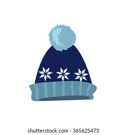Winter hat icon  Knitted winter cap  Vector illustration