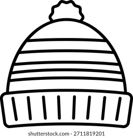 Winter Hat Icon, Knitted Warm Clothing