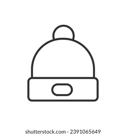 Winter hat icon line design. Hat, winter, beanie, headgear, pictogram, thermal, clothes vector illustrations. Winter hat illustration editable stroke icon.