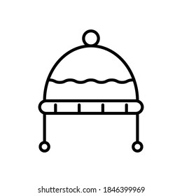 winter hat icon line style vector