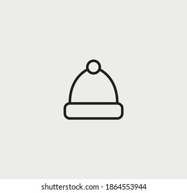 icono de sombrero de invierno en estilo lineal.