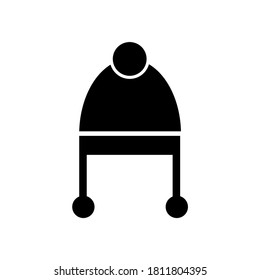 Icono de sombrero de invierno, logotipo aislado en un fondo blanco