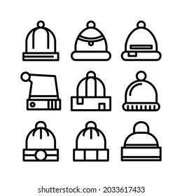 winter hat icon or logo isolated sign symbol vector illustration - Collection of high quality black style vector icons
