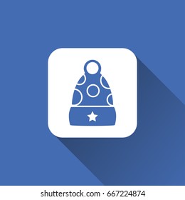 winter hat icon with long shadow