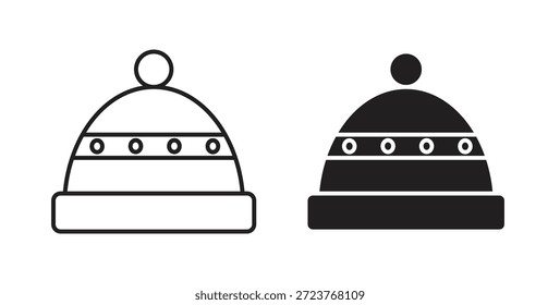 Icono del sombrero del invierno para el App móvil, diseños editables