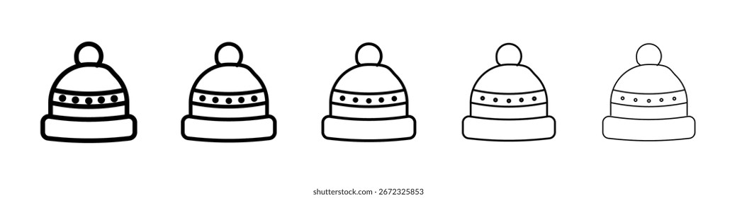 Icono del sombrero del invierno para el concepto móvil y el Diseño web.