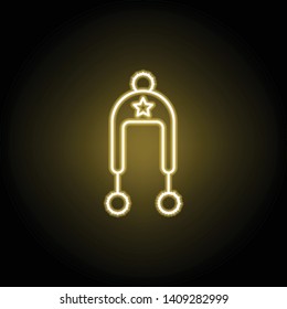 winter hat icon in neon style. Signs and symbols can be used for web, logo, mobile app, UI, UX