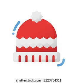 icono de sombrero de invierno en fondo aislado. adecuado para elementos de diseño