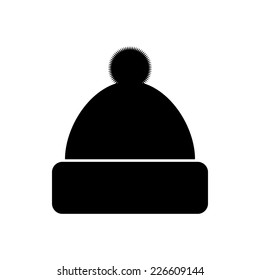 Winter hat icon on white background. Vector illustration.