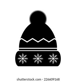 Winter hat icon on white background. Vector illustration.